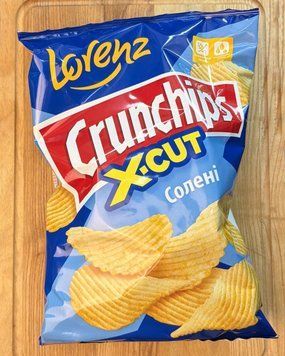 Чіпси Crunchips X-Cut Salted 110 г з рифленою нарізкою X-Cut та морською сіллю фото