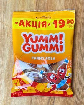 Желейні Цукерки Юммі Гуммі Фанні Кола 70г