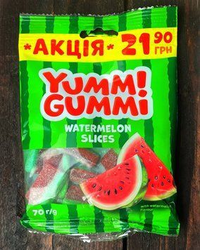 Желейні цукерки Рошен Юммі Гуммі Кавун 70г