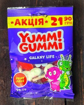 Желейні цукерки Рошен Юммі Гуммі Галаксі Лайф 70г