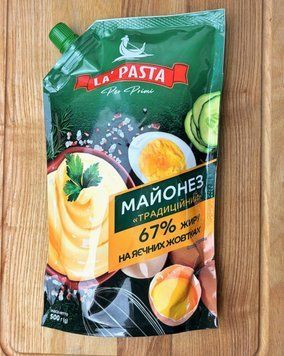Майонез "Традиційний" 67% ТМ"LA PASTA PER PRIMI"500г.,дой-пак, штуцер