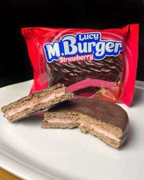 Mr.Burger Печиво сендвіч 42г шоколадно-полуничне з маршмелоу