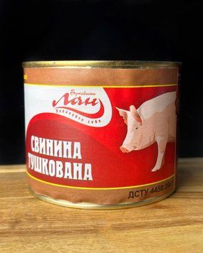 Свинина тушкована ж\б 525г Буковини Лан  фото