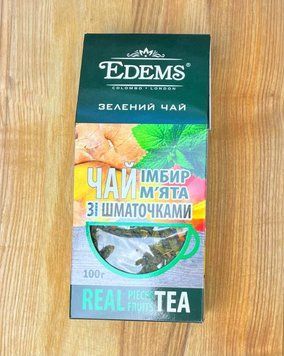 Чай EDEMS зі шматочками імбиря та м'яти 100г