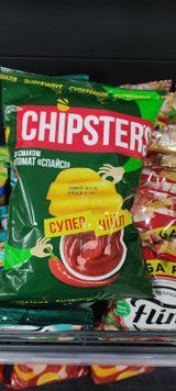 Чипси картопляні хвилясті зі смаком" Томат"Спайсі" " ТМ "CHIPSTER`S" 95г фото