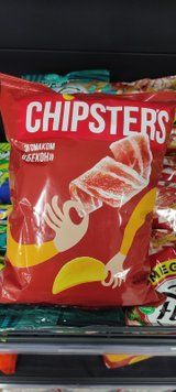 Чипси  картопляні зі смаком "Бекон" ТМ CHIPSTER`S 120 г фото