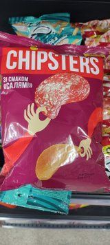 Чипси картопляні зі смаком" Салямі" ТМ "CHIPSTER`S" 120г фото