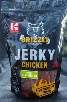 М'ясні джерки "JERKY CHICKEN з гірчицею" (0,800) ТМ GRIZZLY фото