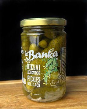 Огірки пікулі пастеризовані делікатесні ТМ Banka 300г фото