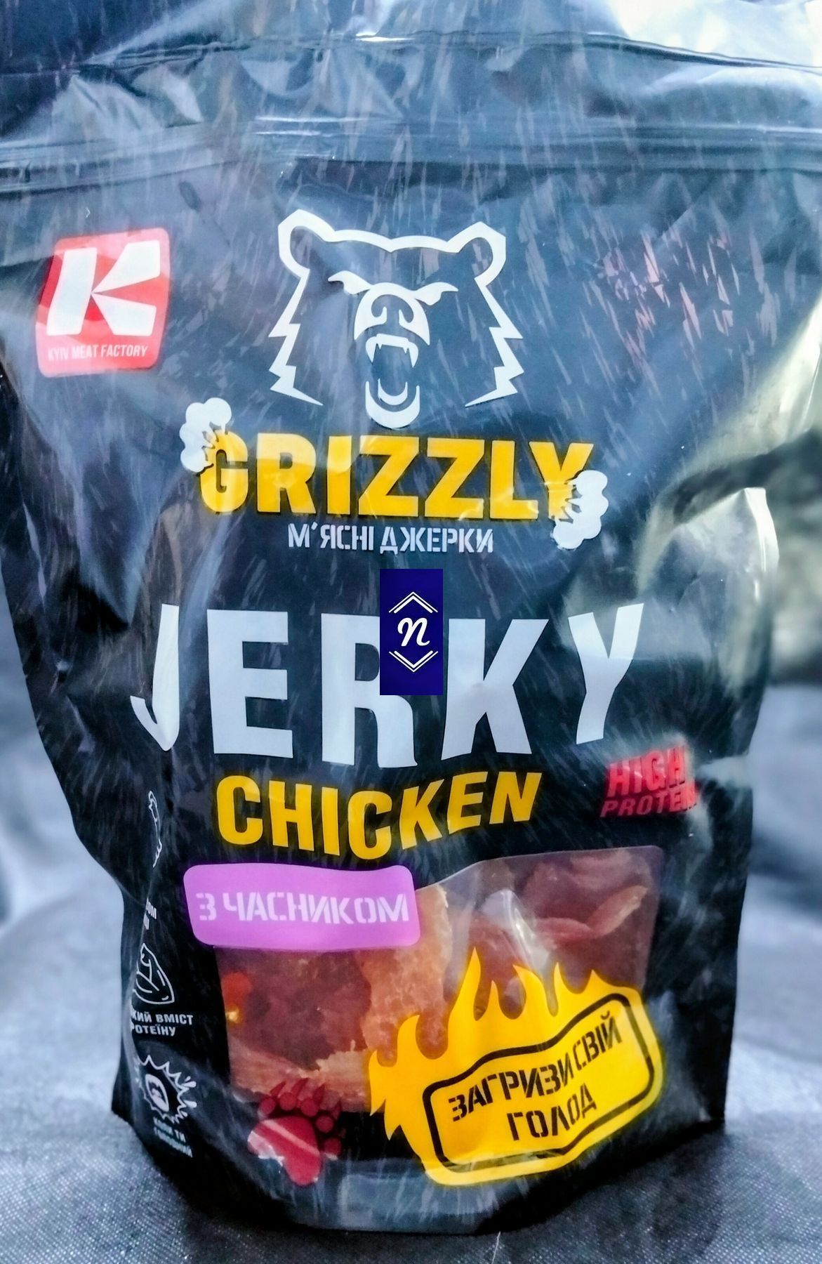 М'ясні джерки JERKY CHICKEN з часником GRIZZLY 800 г купити в Україні