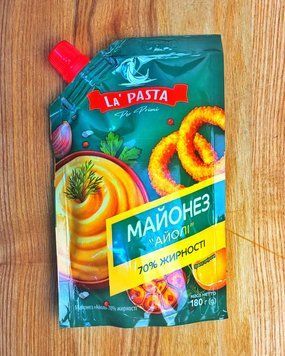 Майонез "АЙОЛІ" 70% ТМ"LA PASTA PER PRIMI"180 г.дой-пак
