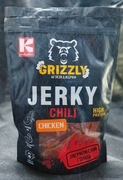 М'ясні джерки "JERKY CHICKEN CHILI" (0,800) ТМ GRIZZLY(Грізлі) ( газ.уп) фото