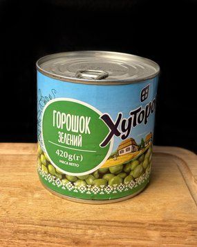 Горошок зелений "Хуторок" 420 г ж/б