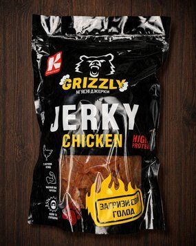 М'ясні джерки "JERKY CHICKEN - classic" (0,800) ТМ GRIZZLY (Грізлі)( газ.уп) фото