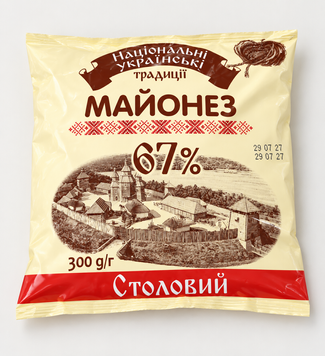 Майонез " Столовий " 67% 300 г " Українські Традиції " філ\пак