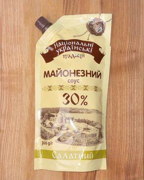 Майонезний соус  "Салатний"  30% 300г "Українські Традиції" дой\пак